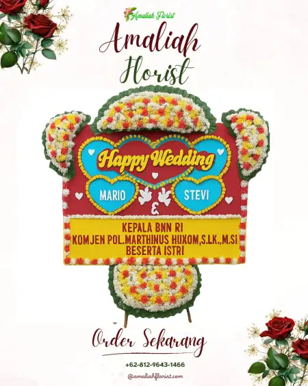 Papan Bunga Pernikahan Masawah
